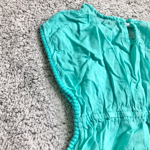 Gorgeous Seafoam Aqua Green Pom Pom Swim Cover Up - Picture 3 of 3